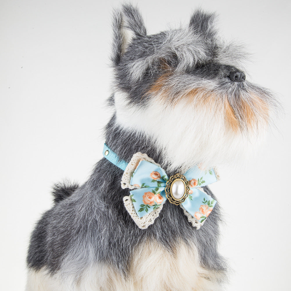 Pet Bow (Stitched Floral Lace)